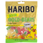 Haribo Gold-Bears Sour Original Gummi Candies, 4.5 Oz.